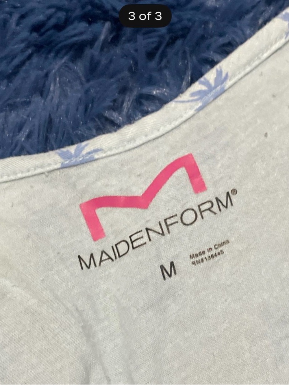 Maidenform White Camisole with Light Blue Palm Print - Picture 3 of 3